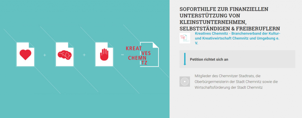 Petition Soforthilfe zur finanziellen Unterstützung von Kleinstunternehmen Selbstständigen Freiberuflern